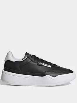 Image of adidas Originals Her Court Shoes, White/Black, Size 3.5, Women