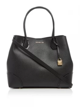 Image of Michael Kors Mercer gallery large center zip tote bag Black