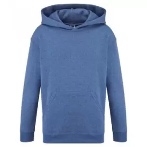 Image of Fruit of the Loom Childrens/Kids Classic Hooded Sweatshirt (5-6 Years) (Heather Royal)