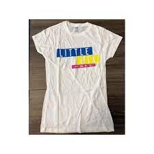 Image of Little Mix - Logo Blue/Pink Womens Medium T-Shirt - White