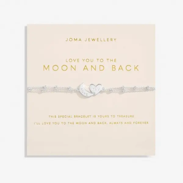 Image of Love You To the Moon Back Silver Plated 18cm + 3cm Bracelet 6730