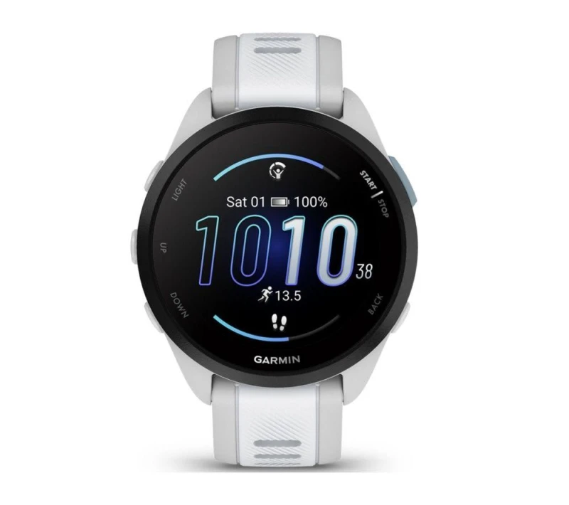 Image of Garmin Forerunner 165 Music Sports Watch - Mist Grey & Whitestone, 43 mm, White,Silver/Grey 753759326623