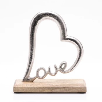 Image of Wood & Metal Ornament - Love