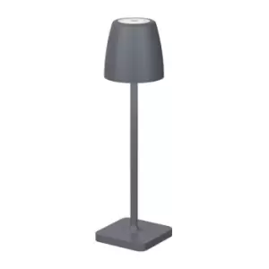 Image of Digby 30cm Outdoor Portable Lamp Sandy Dark Grey Aluminium LED 2W 207Lm 3000K IP54 dc Switched usb Wire - Merano