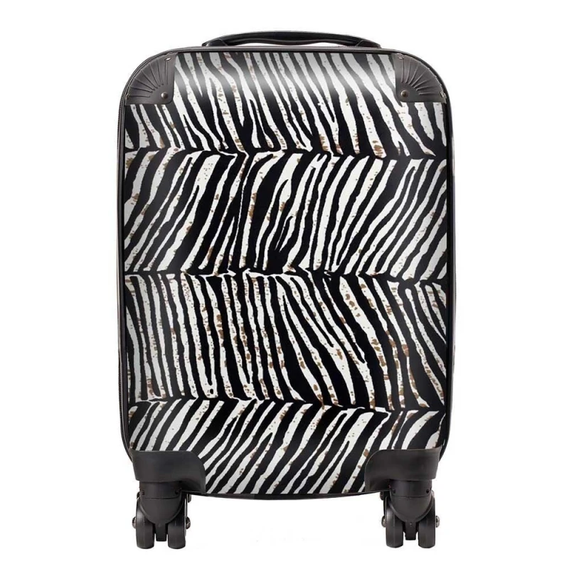 Image of Warren Reed - Designer Zebra Pattern Suitcase in Black Size: Small Black Unisex Small