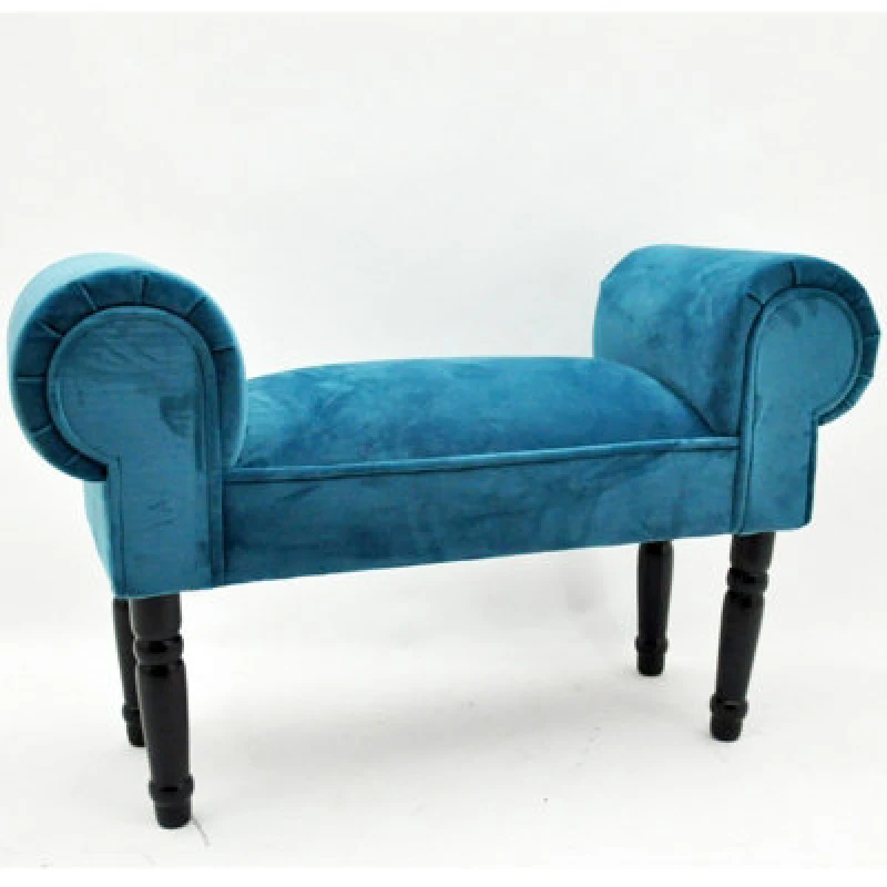 Image of Minster Window Seat Bench - Velvet - L30 X W86 X H52cm - Blue