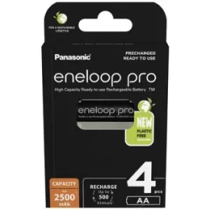 Image of Panasonic eneloop pro HR06 AA battery (rechargeable) NiMH 2500 mAh 1.2 V 4 pc(s)