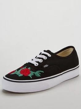 Image of Vans UA Authentic Embroidered Lo Pro Black Red Size 4 Women