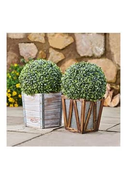 Image of Peaktop Teamson Home - Solar Powered Pre-Lit Artificial Topiary - Rustic