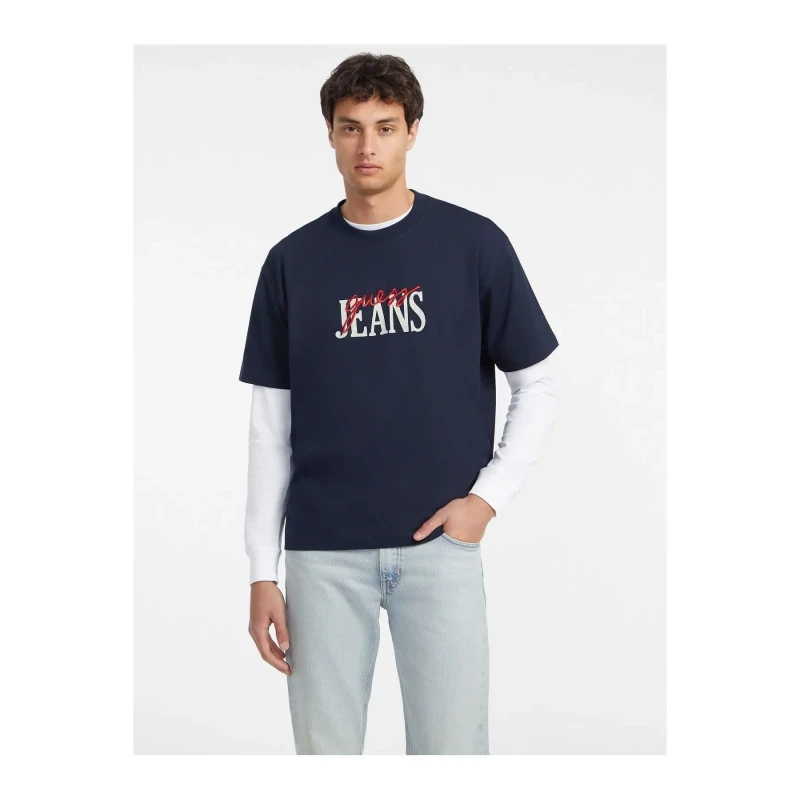 Image of Guess Oversized T-Shirt Guess Bleu Male XL