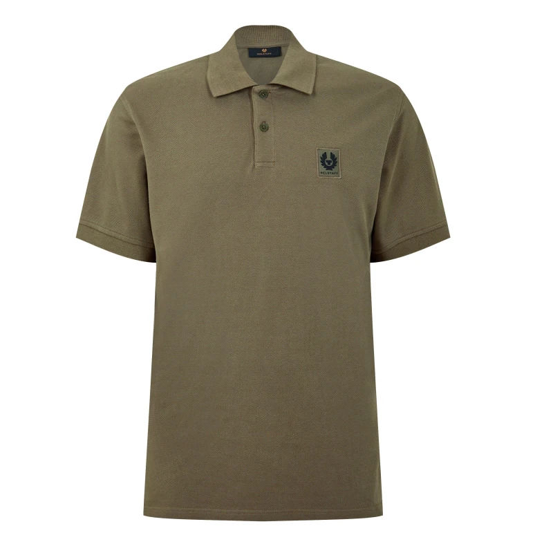 Image of BELSTAFF Cotton Pique Polo - Green Green XL
