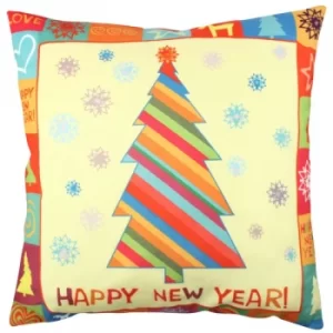 Image of A11848 Multicolor Cushion Happy New Year
