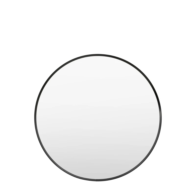 Image of Gallery Holworth Round Mirror, 60x60cm, Black