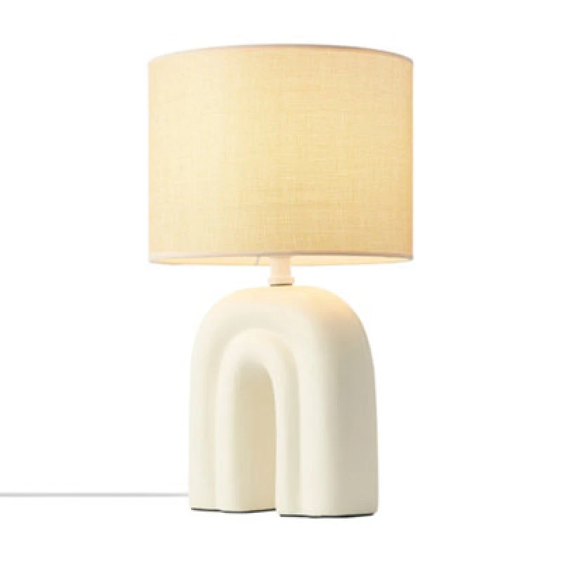 Image of Nordlux Haze Ceramic Table Lamp Linen Shade Beige,mains