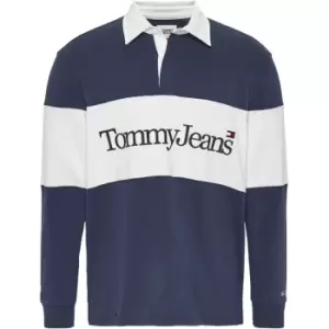 Image of Tommy Jeans Tjm Rlxd Serif Linear Rugby - Blue