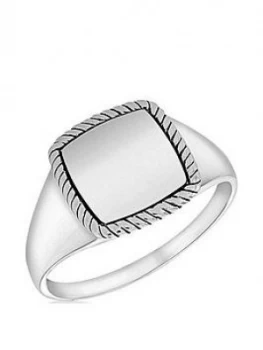 Image of The Love Silver Collection Sterlng Silver Twist Edge Signet Ring