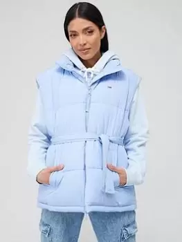 Image of Tommy Jeans Belted Padded Vest - Blue