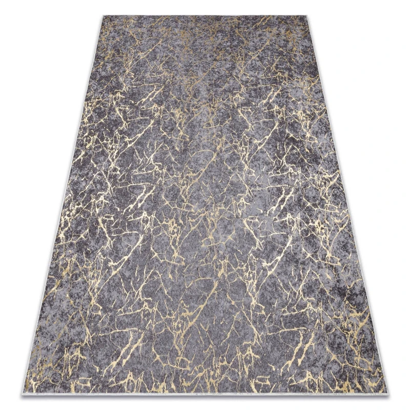 Image of RugsX Miro 11111.2103 Washing Carpet Marble, Glamour Anti Slip - Dark Grey / 160X220 Cm