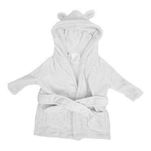 Image of Bambino Baby's First Bathrobe - 3 to 6 Months - White
