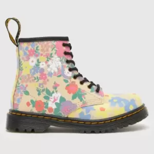 Image of Dr Martens Beige 1460 Floral Girls Toddler Boots