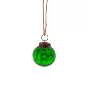 Image of Green Vintage Glass Bauble Small