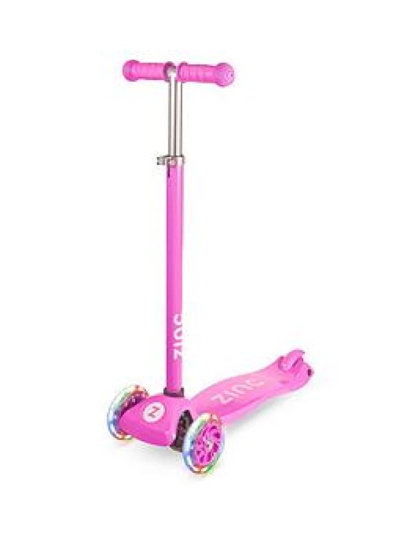 Image of Zinc Three Wheeled Light Up Star Scooter - Pink ZC07938
