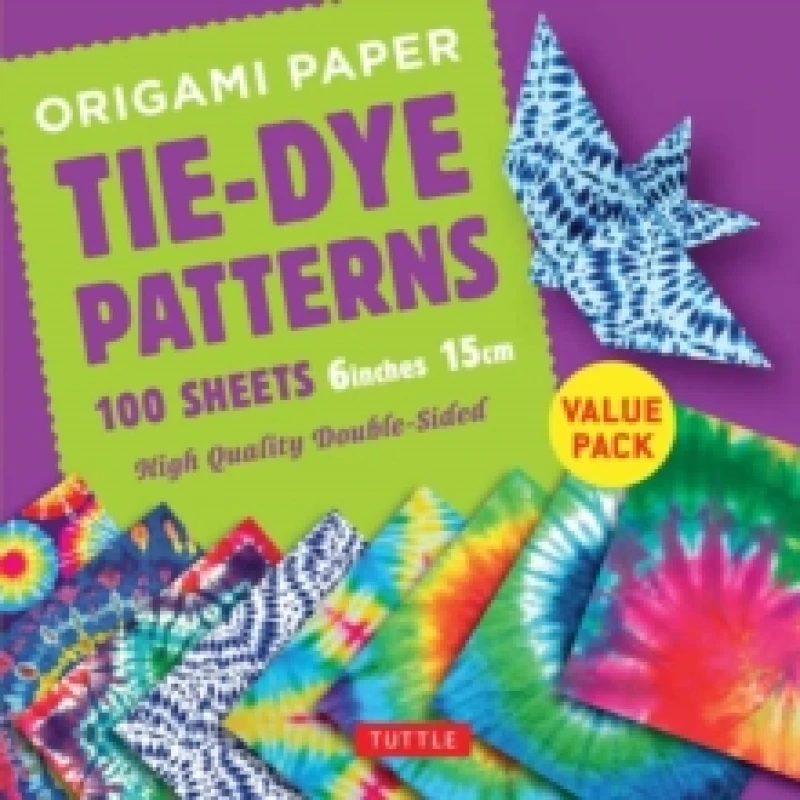 Image of Origami Paper 100 sheets Tie-Dye Patterns 6" (15 cm). Kit. By Tuttle Publishing Books