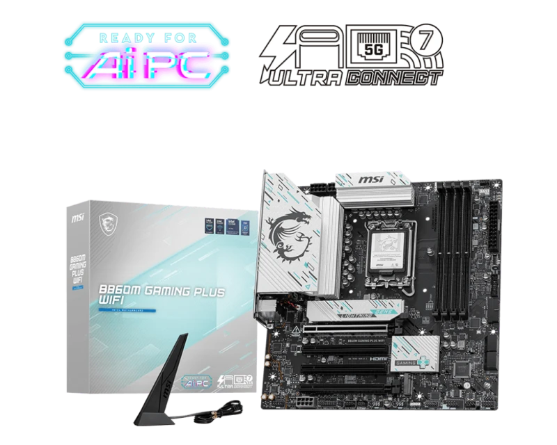Image of MSI B860M GAMING PLUS WIFI Intel Core Ultra LGA 1851 DDR5 mATX Motherboard