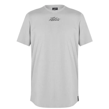 Image of Fabric Embroidered Signature T-Shirt - Grey