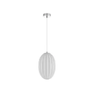 Image of Glyka Globe Ceiling Pendant Light 1x E14 Glass White