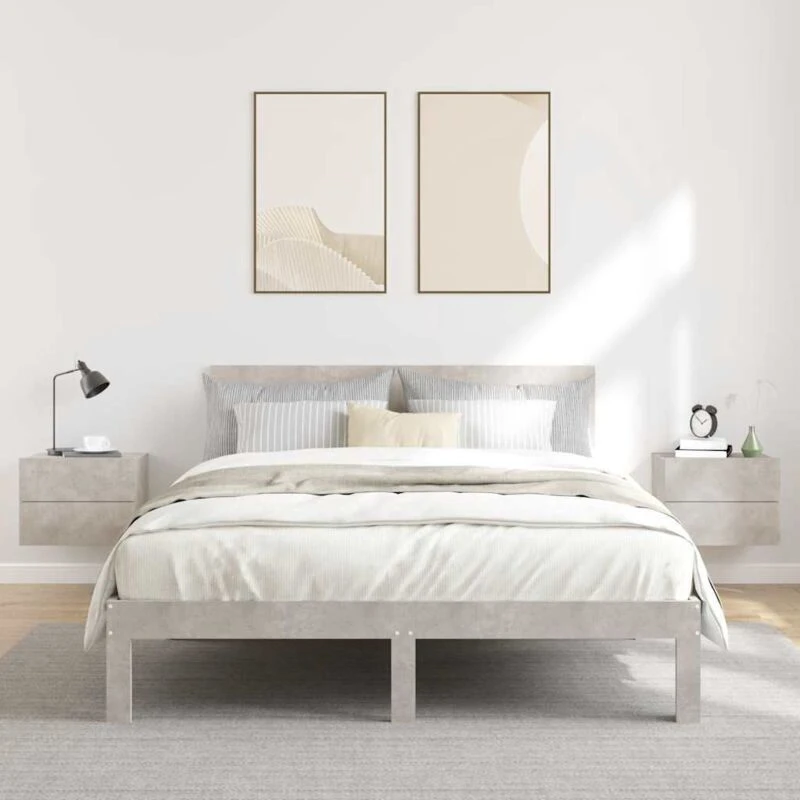 Image of VIDAXL Bedside Cabinets 2 pcs Concrete Grey 40x30x30cm Engineered Wood Vidaxl 8719883816579