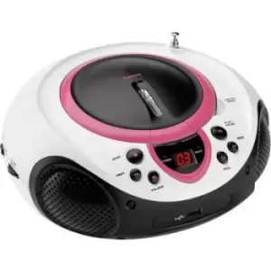Image of Lenco SCD-38 USB Radio CD player FM AUX, CD, USB Pink