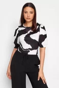 Image of Tall Printed Puff Sleeve Top