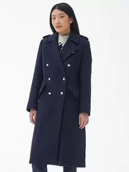 Image of Barbour Inverraray Wool Blend Coat - Navy, Size 14, Women