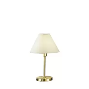 Image of Hilton Lifestyle Fabric Tapered Shade Table Light Brass, 1x E27