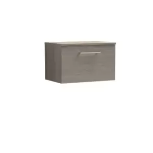 Image of Nuie Arno 600mm Wall Hung 1 Drawer Vanity & Worktop Solace Oak