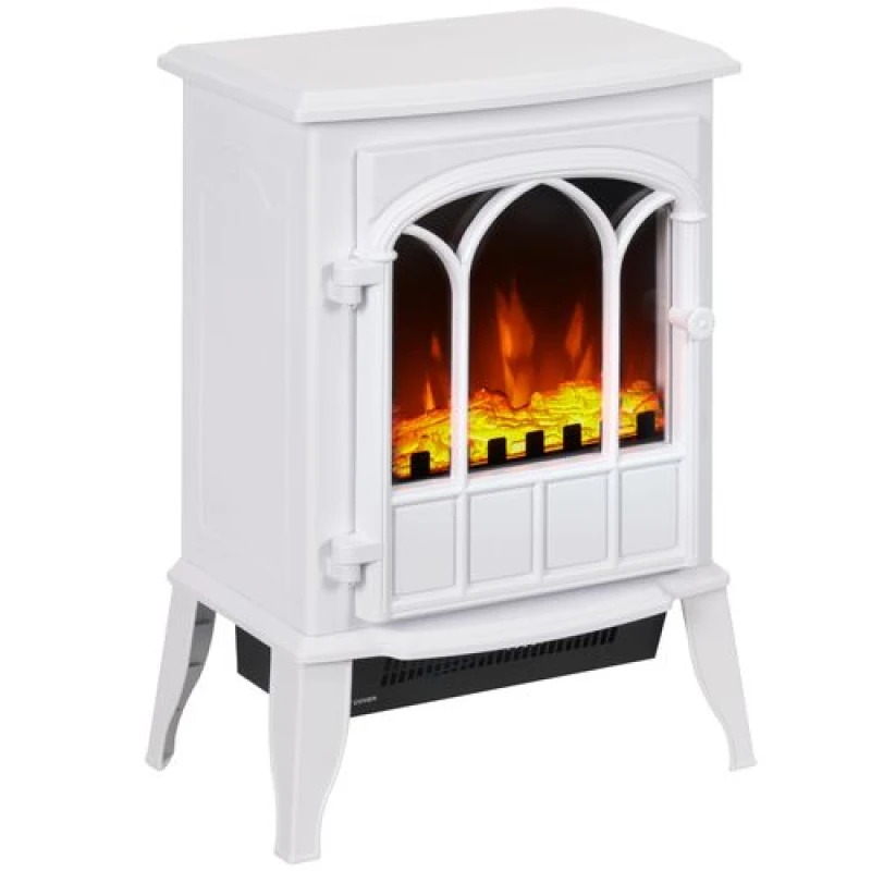 Image of Homcom Electric Stove Heater LED Flame Effect 1000W/2000W, White 820-127V70WT
