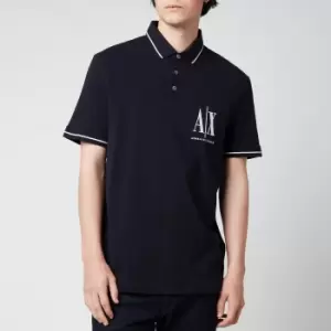 Image of Armani Exchange Mens Ax Logo Polo Shirt - Navy - M