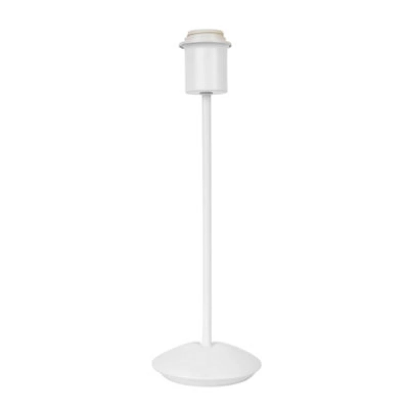 Image of Happy Homewares Contemporary And Sleek Matt White Metal Table Lamp Base With Inline Switch