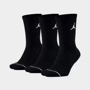 Image of Jordan Jumpman 3 Pack Crew Socks, Black, Unisex, Socks, SX5545-013