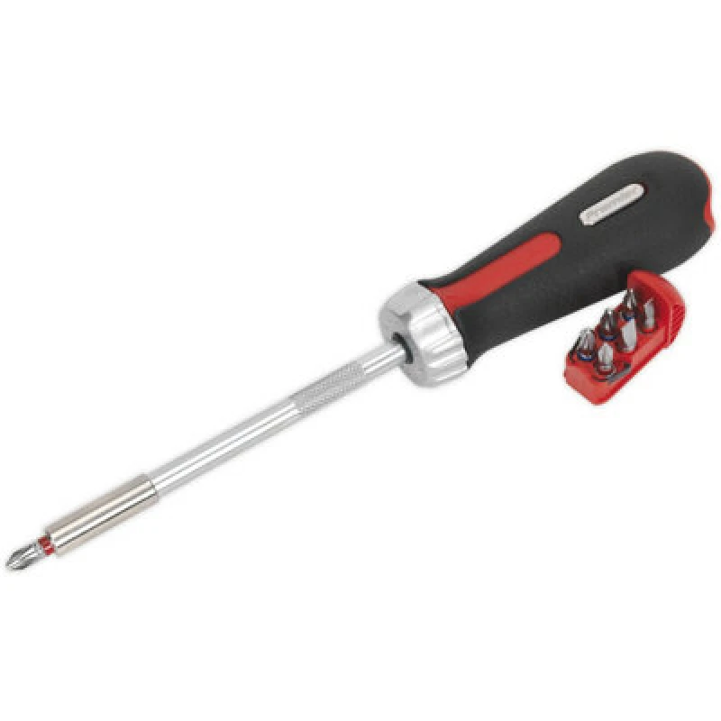 Image of Loops 8 PACK Fine Tooth Ratchet Screwdriver Set - S2 Steel Bits - Integral Storage Metallics