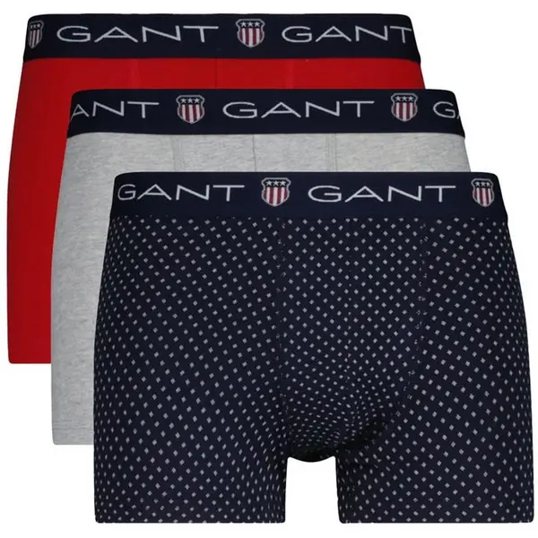 Image of Gant 3 Pack Micro Print Shield Trunks - Blue L