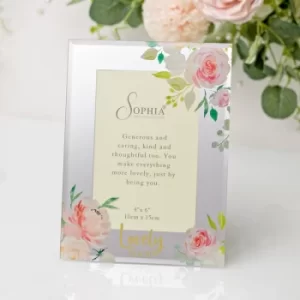 Image of Peaches & Cream Glass Mirror Photo Frame 4" x 6" Nan