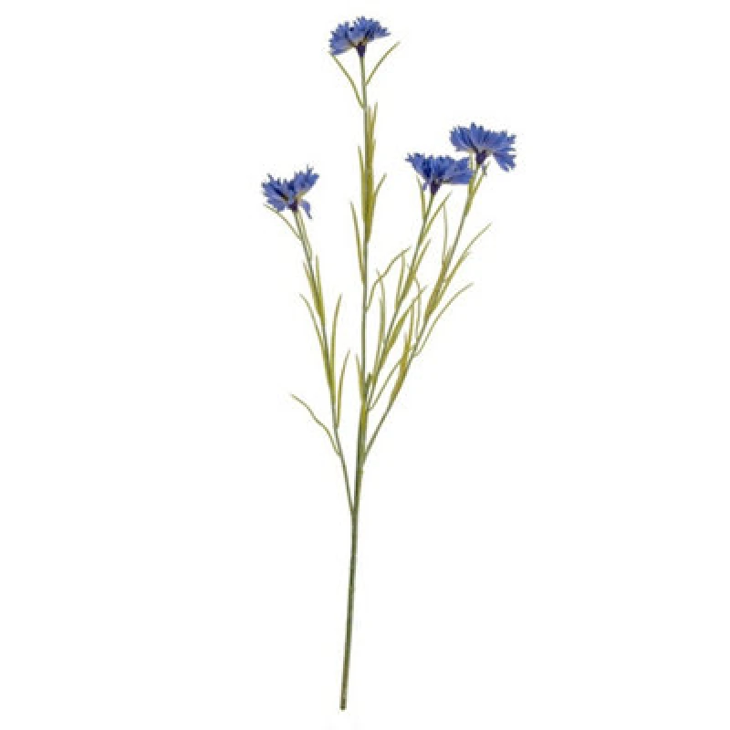 Image of Hill Interiors Cornflower Stem Artificial Flower - Plastic - L20 X W20 X H77cm - Blue