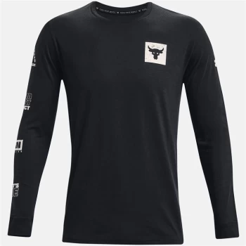 Image of Under Armour Project Rock Bull Long Sleeve T Shirt - Black/White
