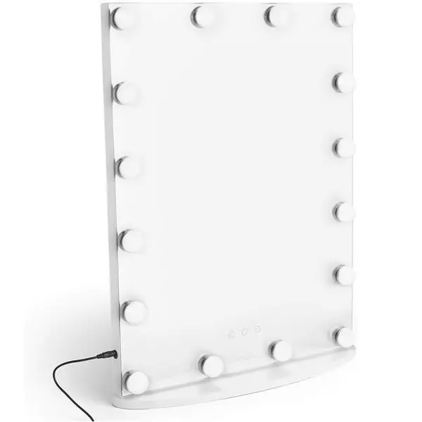 Image of VonHaus VonHaus Slimline Hollywood Mirror - White One Size