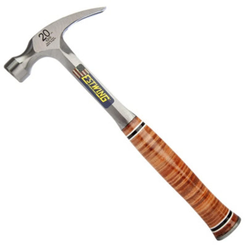 Image of Draper 23514 Estwing E20S Straight Claw Hammer With Leather Grip, 20Oz/560G