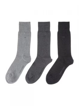 Image of Mens Calvin Klein Three pack flat knit socks Charcoal