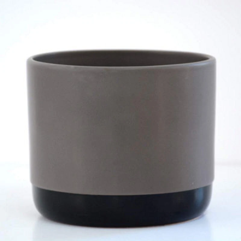 Image of Thompson & Morgan Two-Tone Ceramic Grey-Black 10.5Cm Medium Pot