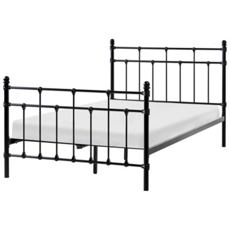 Image of Beliani Bed Metal Lynx 120 X 200 Cm (Eu Small Double) Black